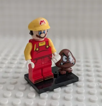 Figurine Mario : Mario Constructeur avec Goomba, style lego
