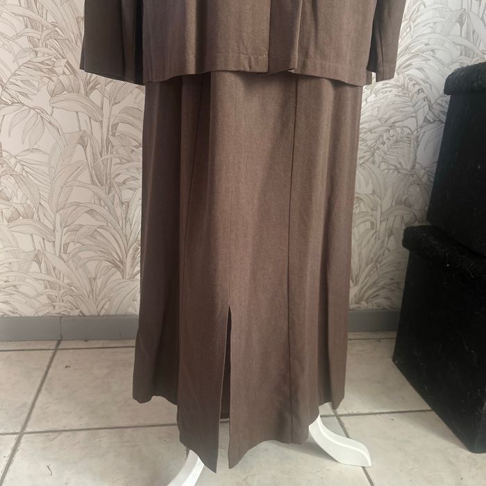 Ensemble chemise et jupe longue marron - photo numéro 6