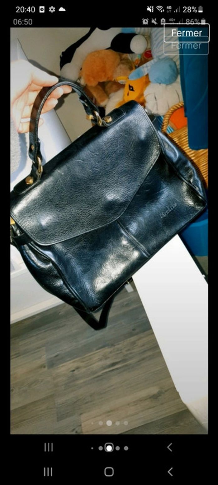 Magnifique sac en cuir vintage - photo numéro 7