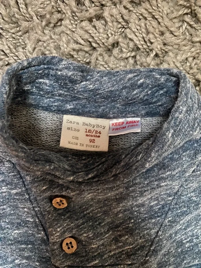 Pull gris chiné Zara garçon 18/24m 92cm - photo numéro 3