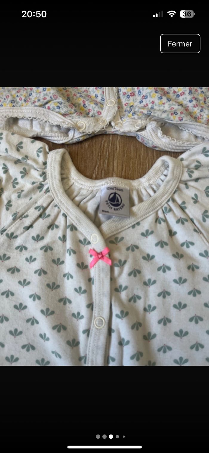 Lot 2 grenouillère petit bateau 12mois - photo numéro 3