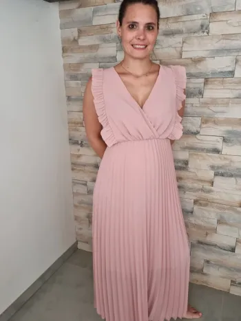 Robe cérémonie rose pale  neuve -