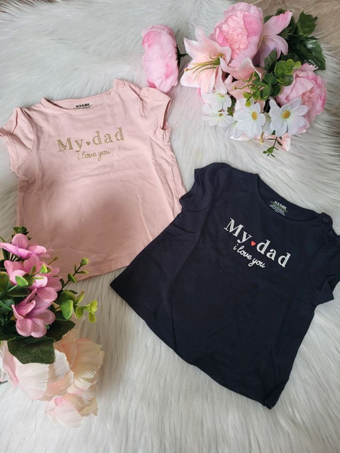 Lots 2 T-shirt écriture 6mois kiabi