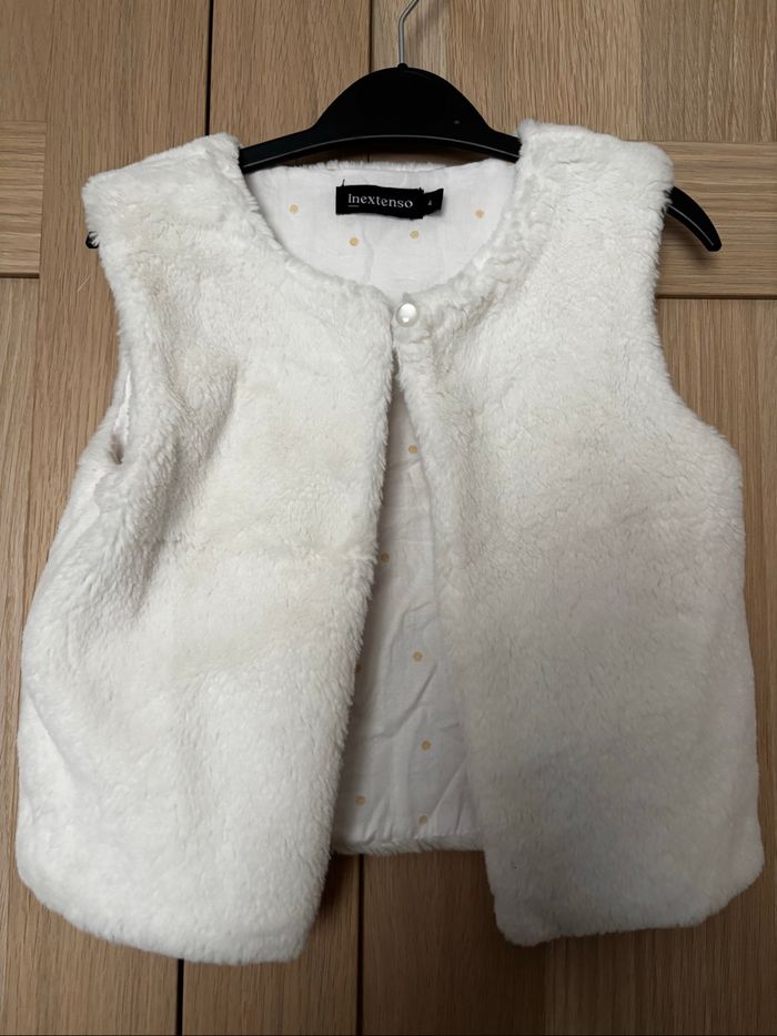 Gilet blanc fourrure IN Extenso t.4ans
