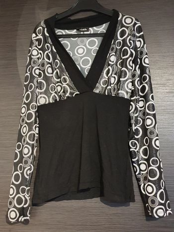 Haut manches longues taille 38 noir pimkie