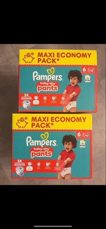 148 couches Pampers baby dry pants 6 remise 30% code nectar30