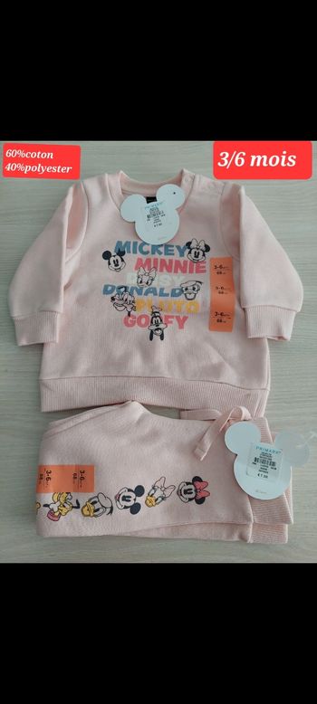 Jogging Minnie 3/6mois rose pâle 
