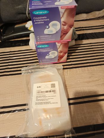 Coussinet et sachet de collecte de lait 