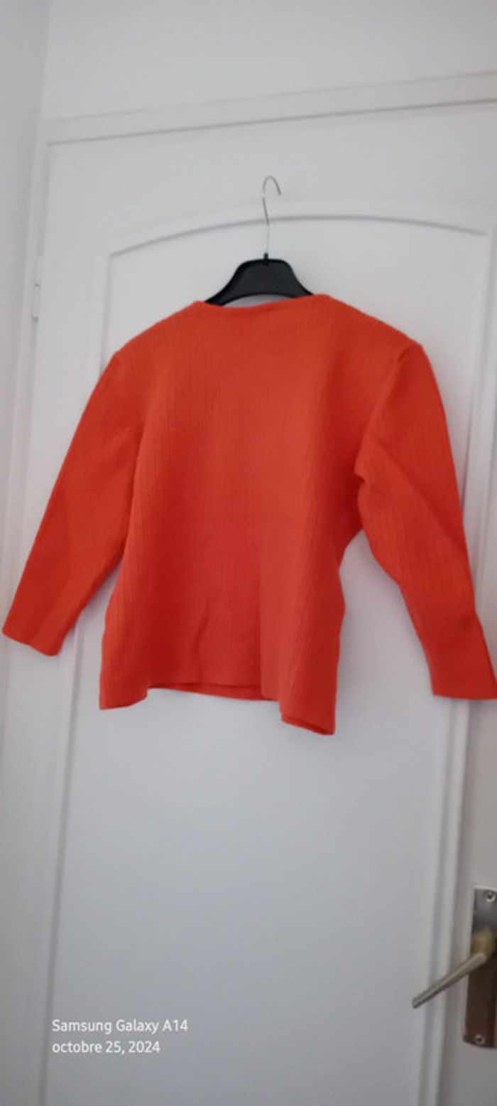 Pull court maille torsadée corail femme S Emme elle made in Italia - photo numéro 17