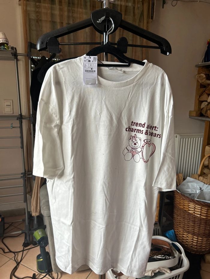 Teeshirt blanc Stradivarius Ours