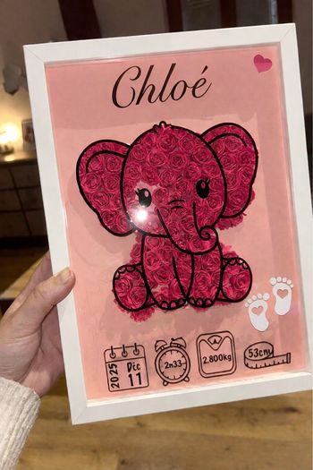 Cadre bébé fait main – Prénom personnalisé – Cadeau naissance