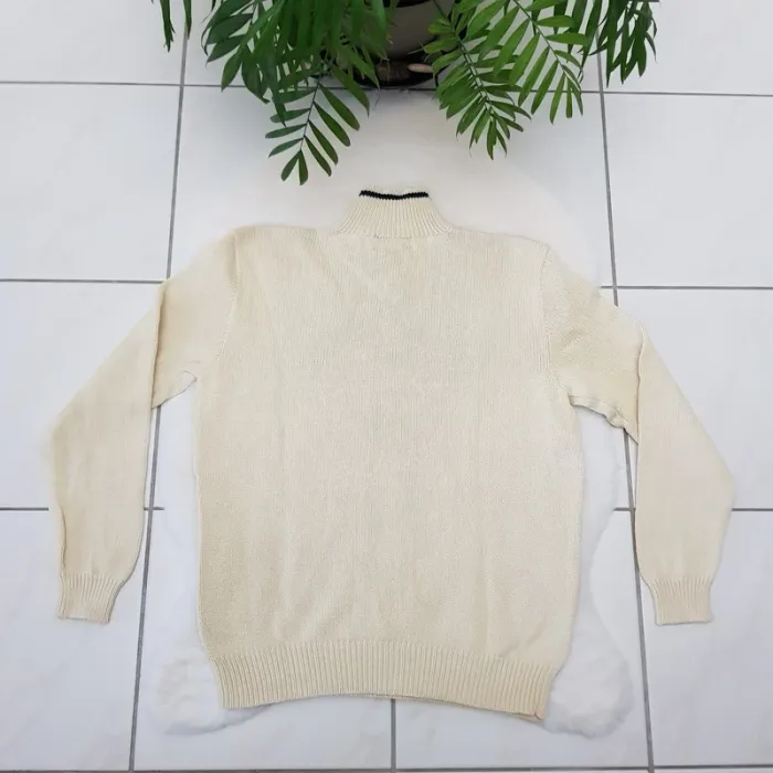 Pull Camionneur half demi zip Ralph Lauren M Beige - photo numéro 3