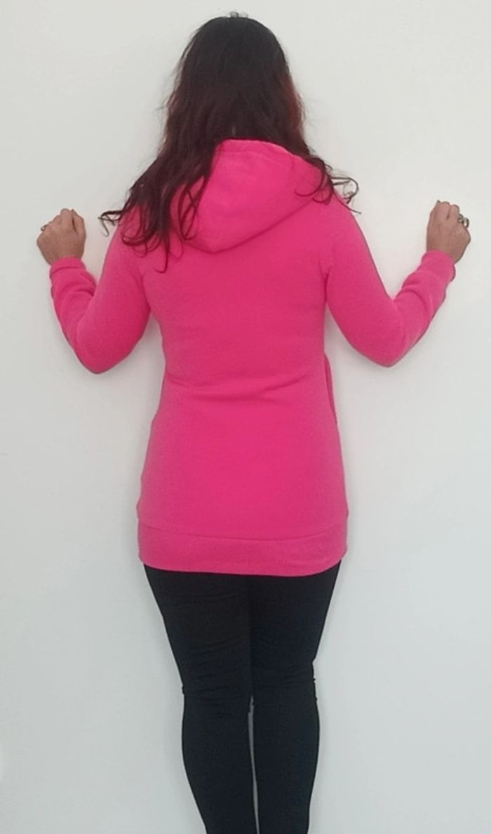 Sweat à capuche long rose taille 36 ou ado - photo numéro 6