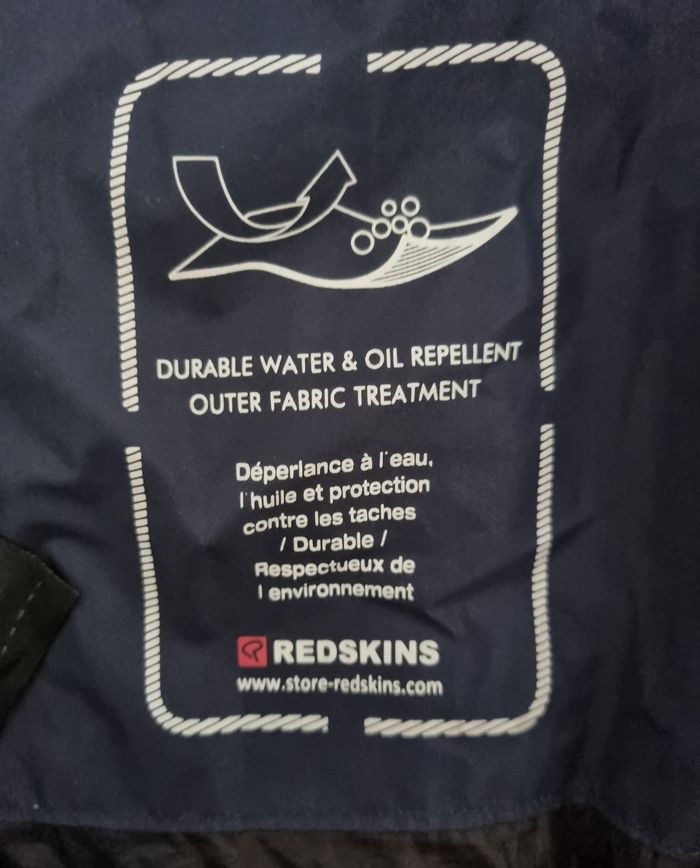 doudoune / parka bleu marine avec capuche fourrure redskins taille 42 - photo numéro 4