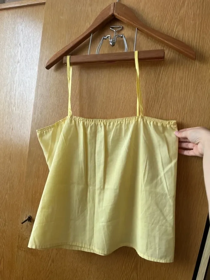 Blouse Dentelle Débardeur Jaune - photo numéro 4