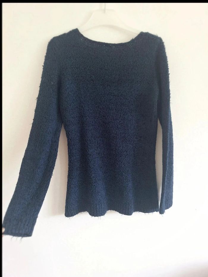 Pull bleu col V  Taille XS - photo numéro 2