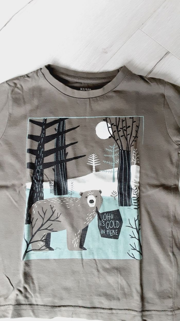 Vêtement garçon tee-shirt manches longues ours Kiabi 5 ans - photo numéro 3