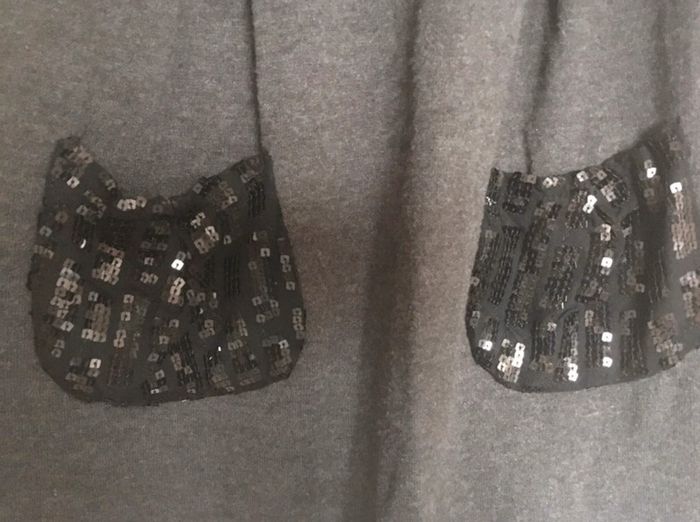 Robe gris chiné avec col et poches en strass Cherry taille 2 - photo numéro 4