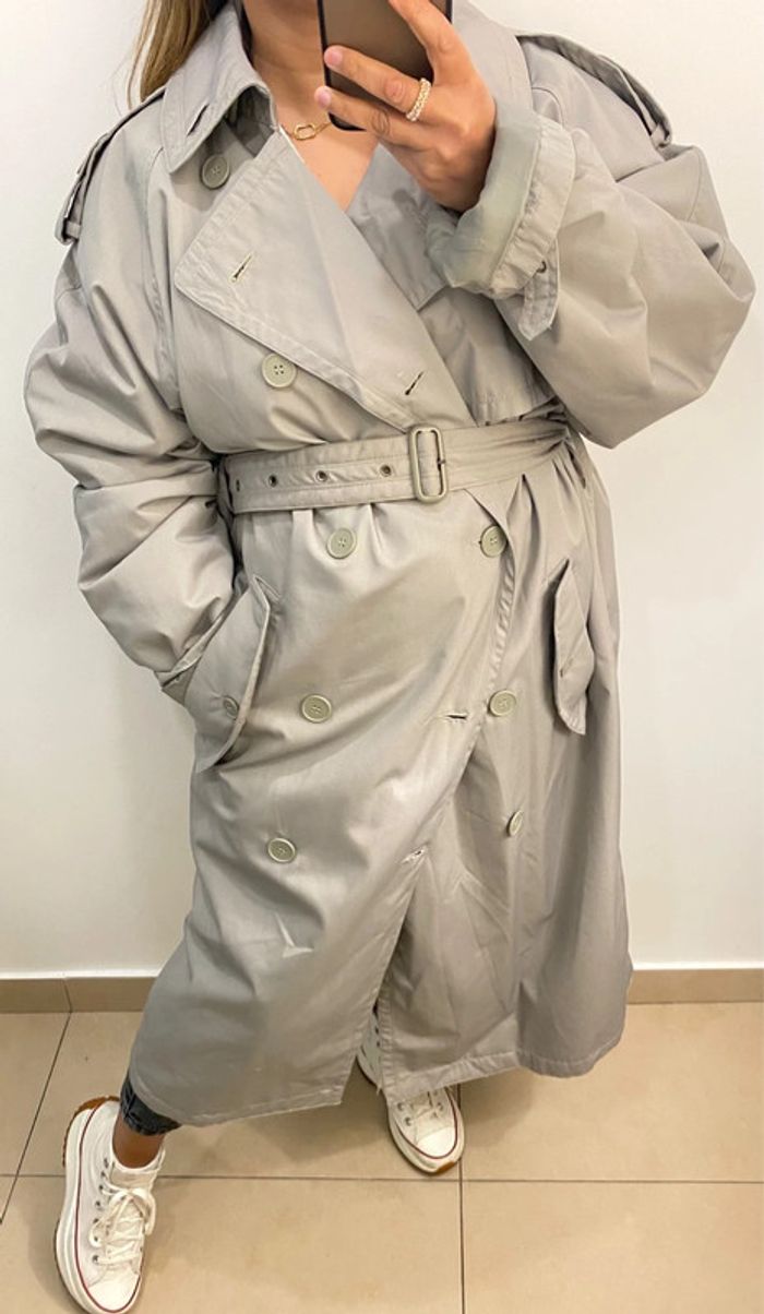 Trench Coat Long Mixte Taille 40-42 Coupe Loose - photo numéro 9