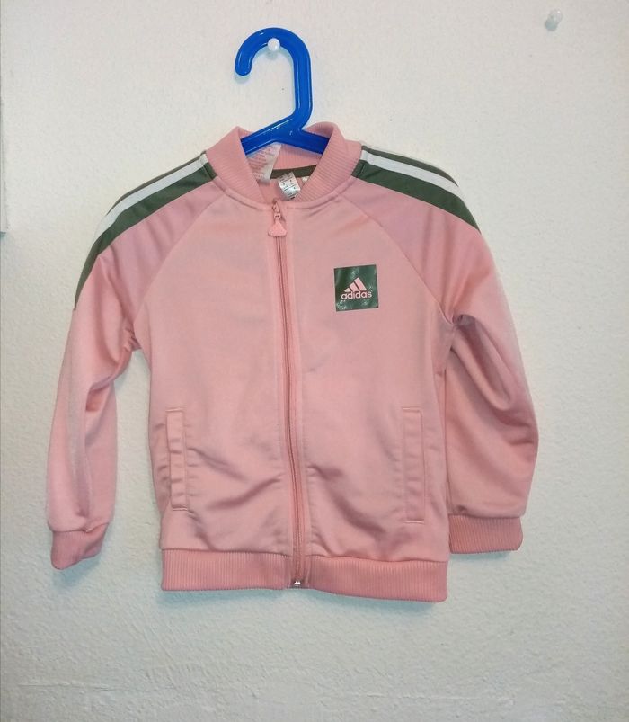 3/4 ans Adidas veste zippé rose et gris toutes saisons /Excellent état - photo numéro 18