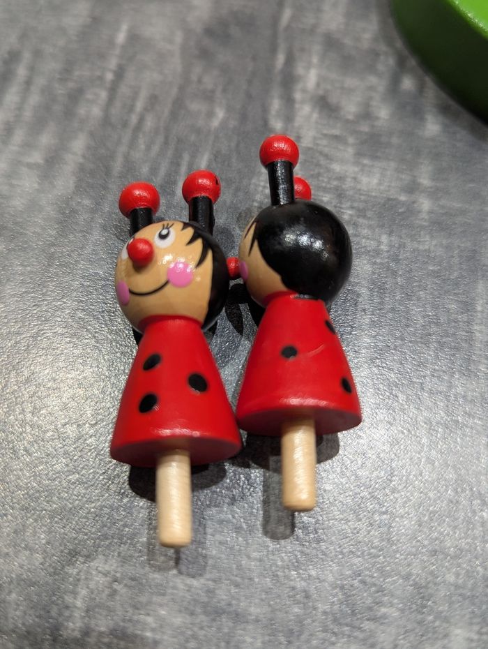 Solitaire coccinelles ULYSSE bois trèfle - photo numéro 4