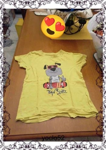 T-shirt chien jaune garçon 8 ans