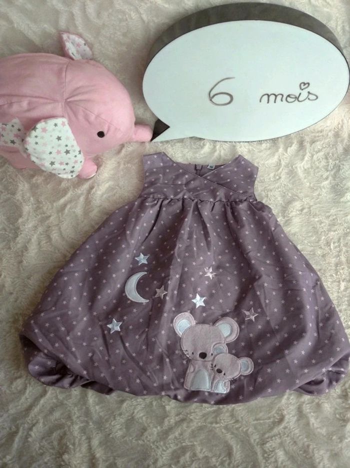 Robe boule doublée Fille 6 mois souris étoile lune