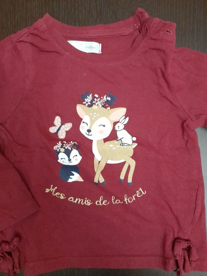 T-shirt 23 mois 86 cm bordeaux - photo numéro 2
