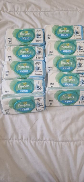 15 euro les 10  lingettes pampers aqua