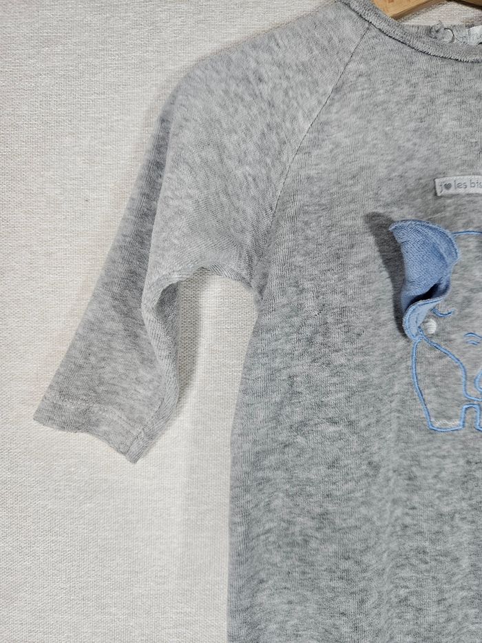 Pyjama velour éléphant  mes petits cailloux 12 mois - photo numéro 3