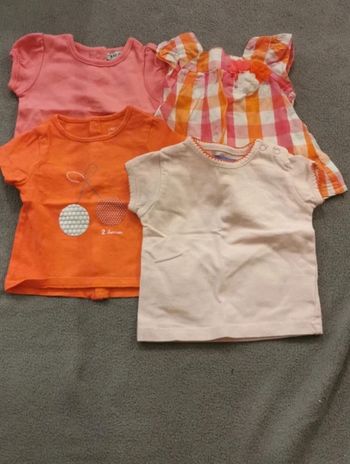 Lot de 4 t-shirt manches courtes - 3 mois fille