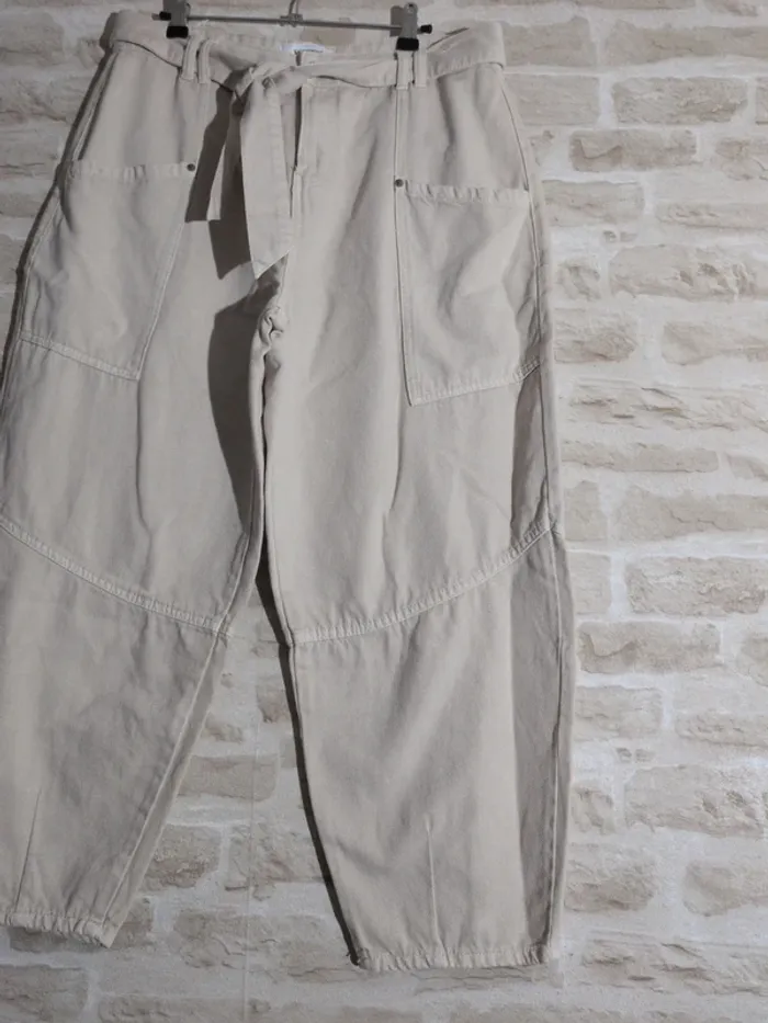 Pantalon large baggy Promod – Taille 44 – Beige - photo numéro 2