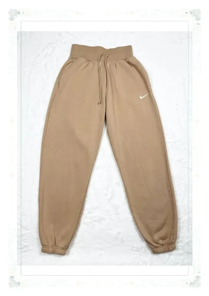 Nike jogging taille haute beige femme taille XS coton - photo numéro 2