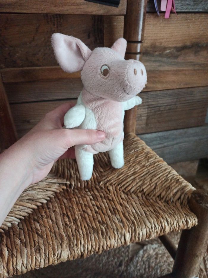 Peluche cochon Ikea tbe rose et blanc - photo numéro 4