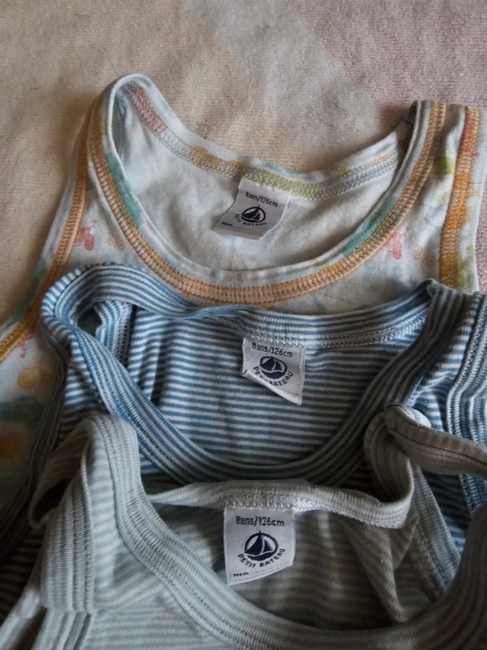 Maillots de corps petit bateau 8 ans - photo numéro 2