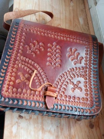 Superbe sac en cuir vintage