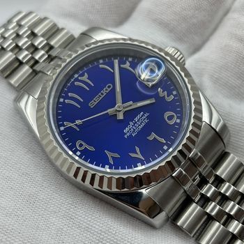 Seiko mod arabic dial bleu foncé