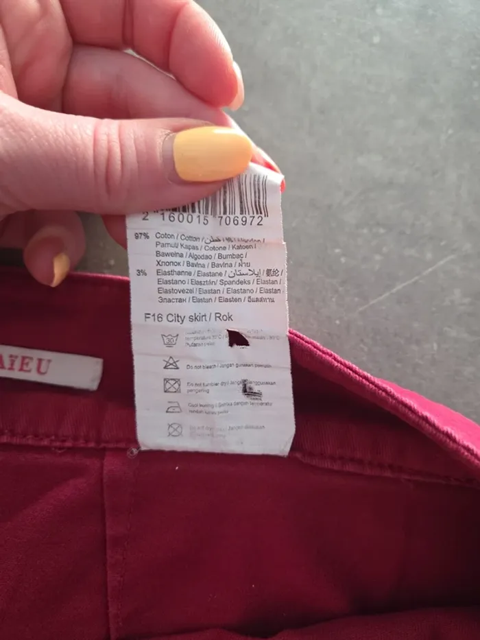 Jupe courte femme été bordeaux TBE taille 44 camaïeu - photo numéro 4