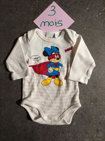 Body Minnie super héroïne 3 mois