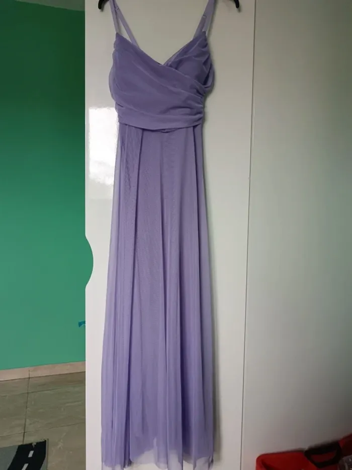 Robe violette à dentelles bretelles réglables Taille unique - photo numéro 3