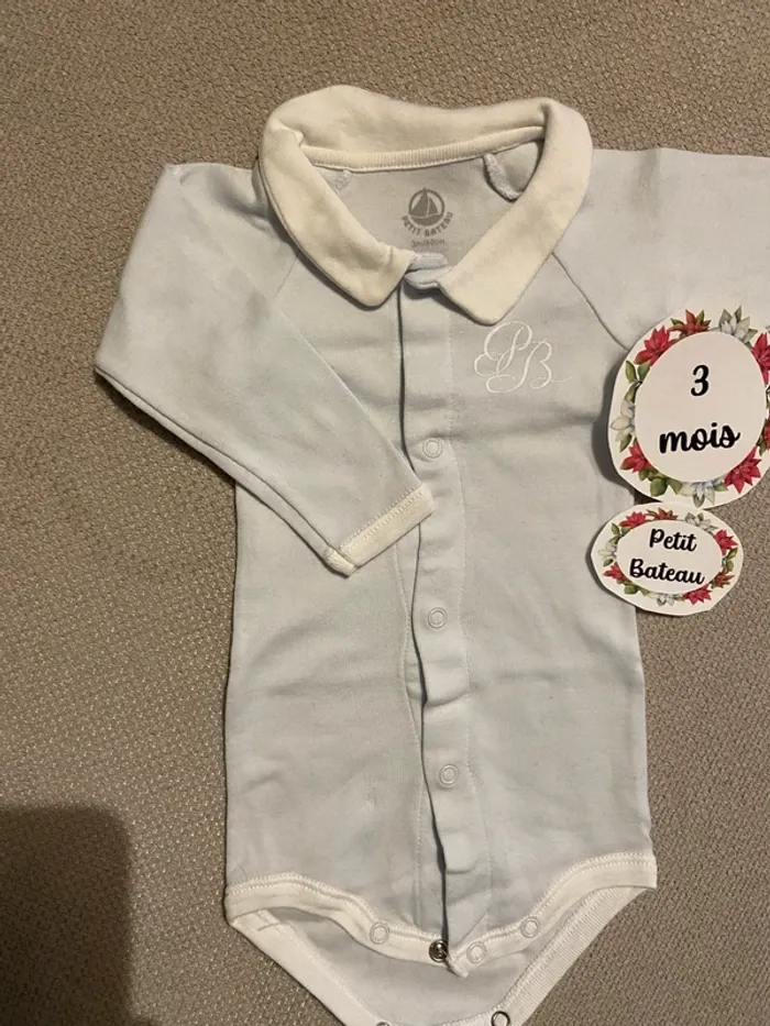 Body manches longues 3 mois petit bateau - photo numéro 2