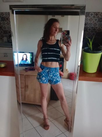 Crop top XS femme noir et blanc c79