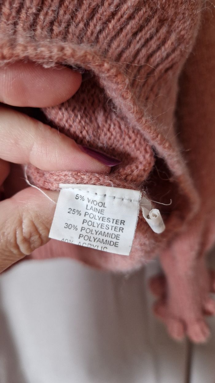 Pull rose col V manches volants - photo numéro 5