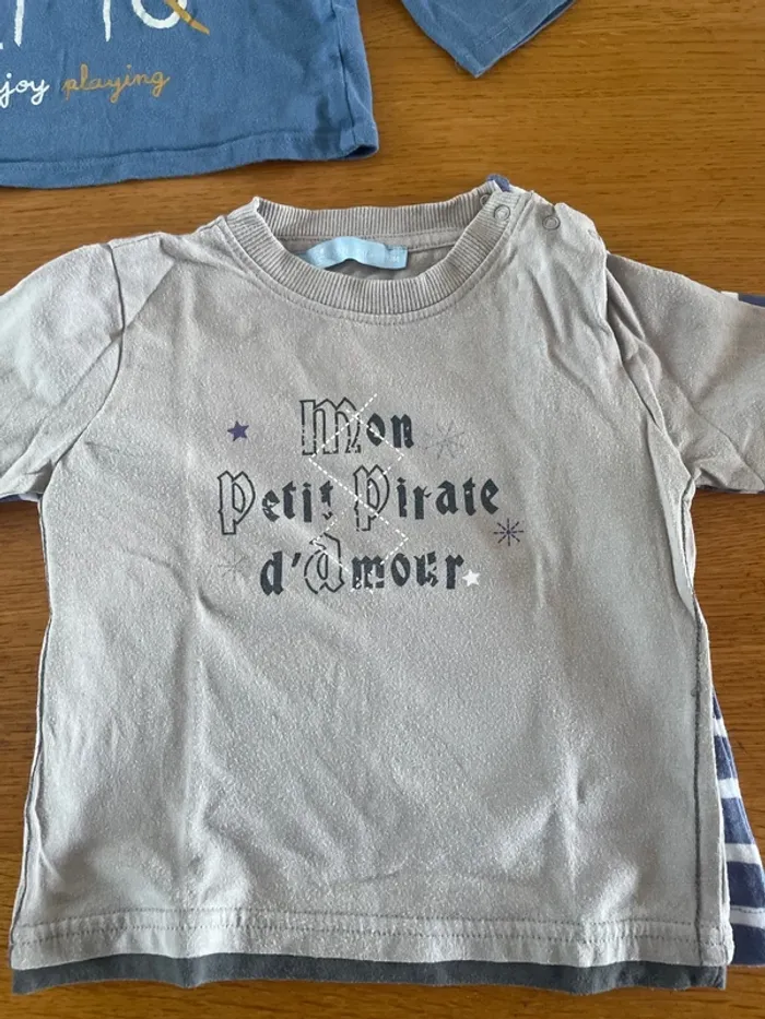 Lot 5 t-shirt manches longues 12 mois - photo numéro 4