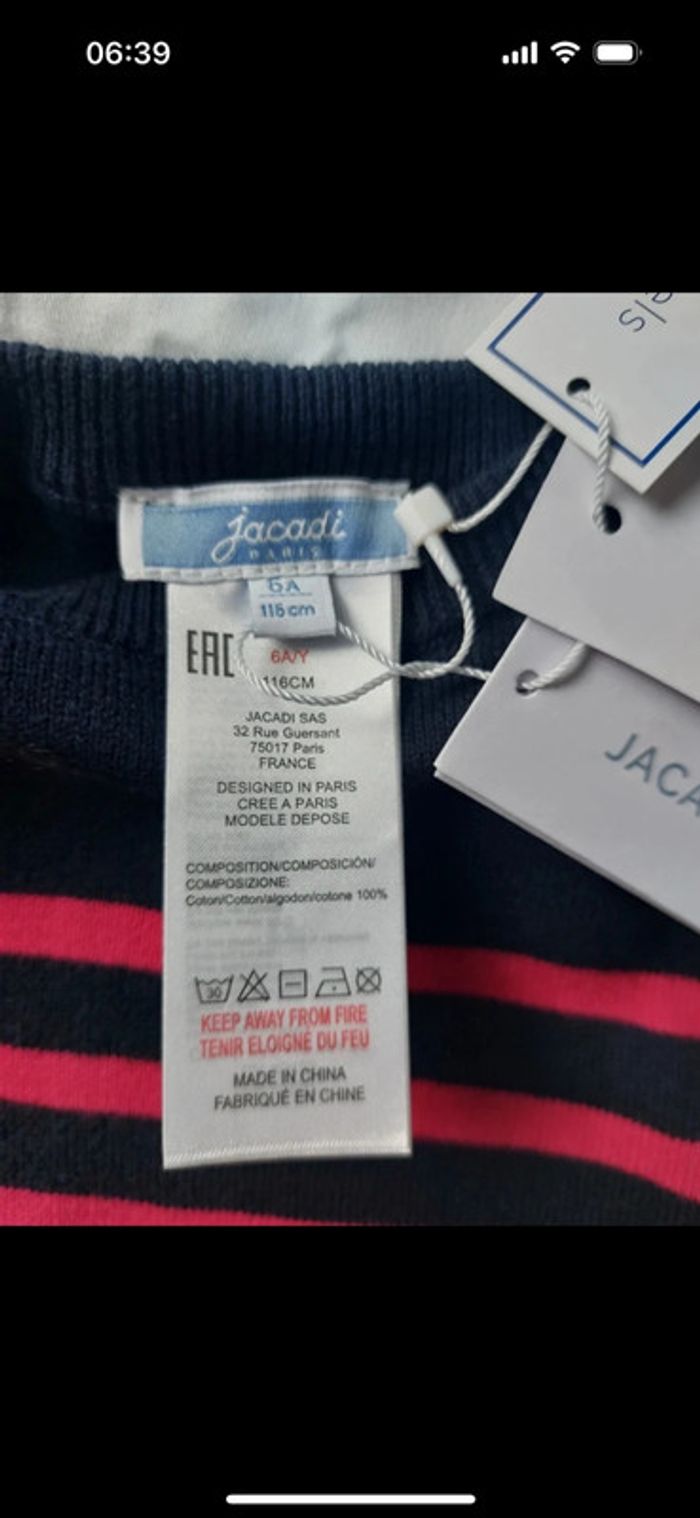 Pull fille Jacadi 6 ans neuve - photo numéro 4