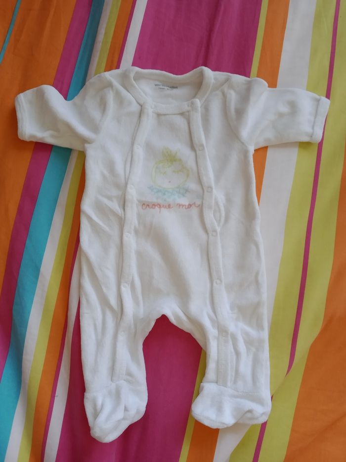 Pyjama Blanc croque moi Verbaudet 1 mois