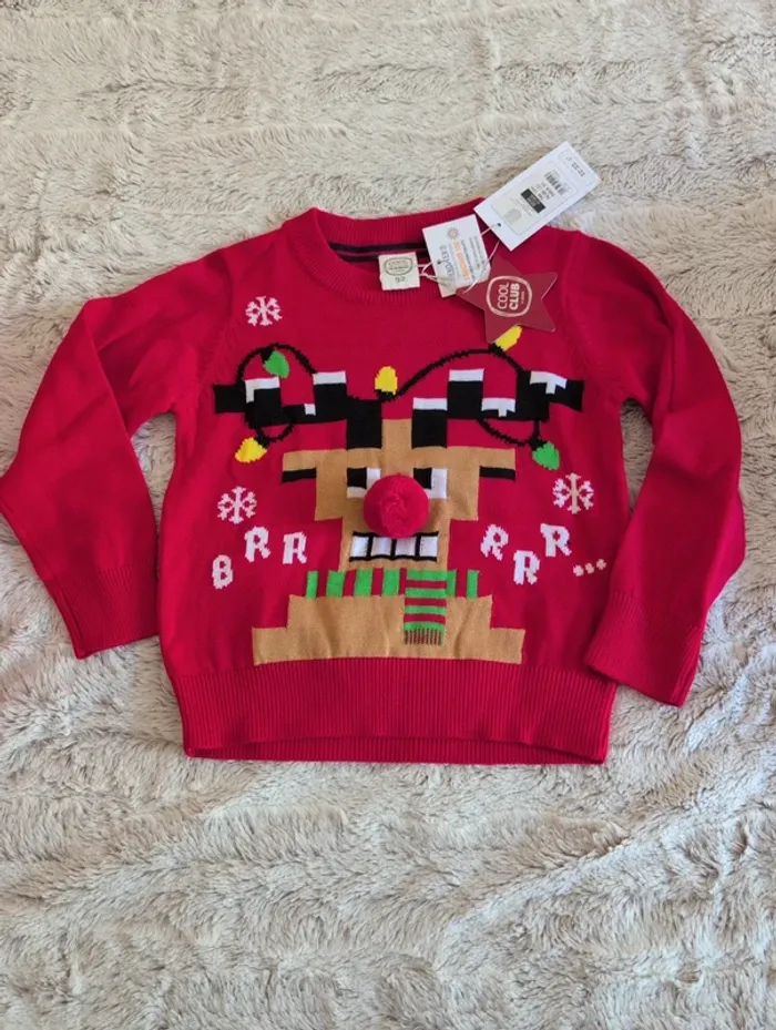 Pull de Noël neuf 2 ans cool club