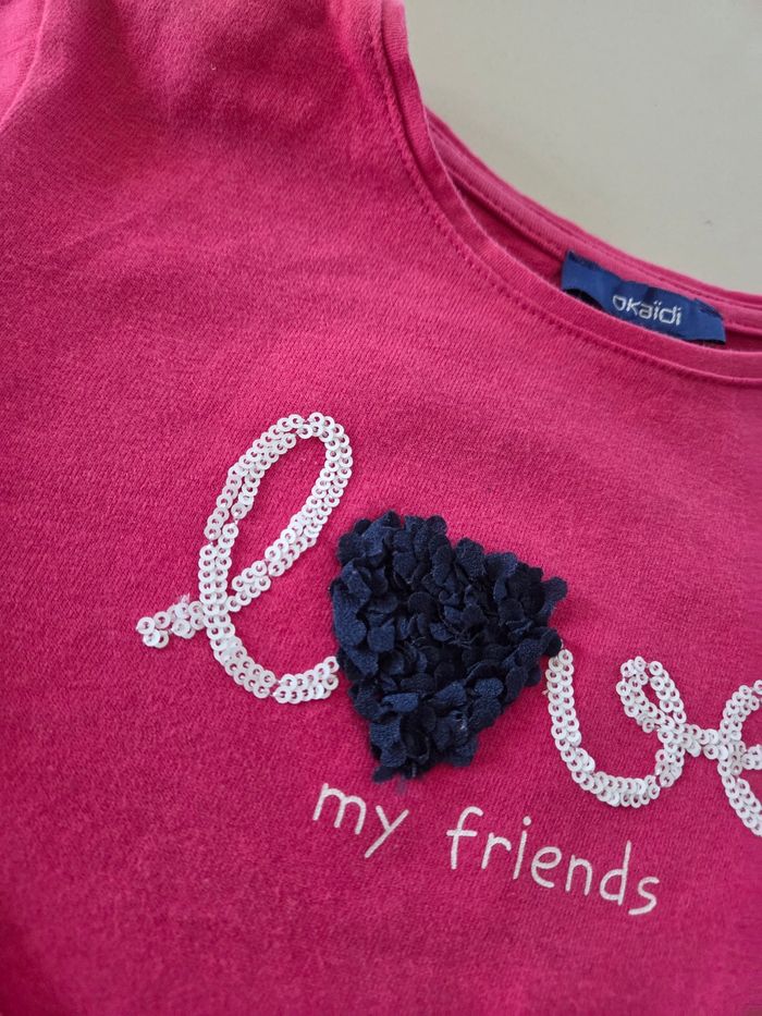 T-shirt manches longues okaidi 4ans fille - photo numéro 4