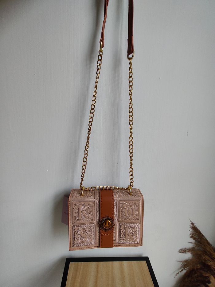 Sac Bandoulière brodé cognac - photo numéro 9