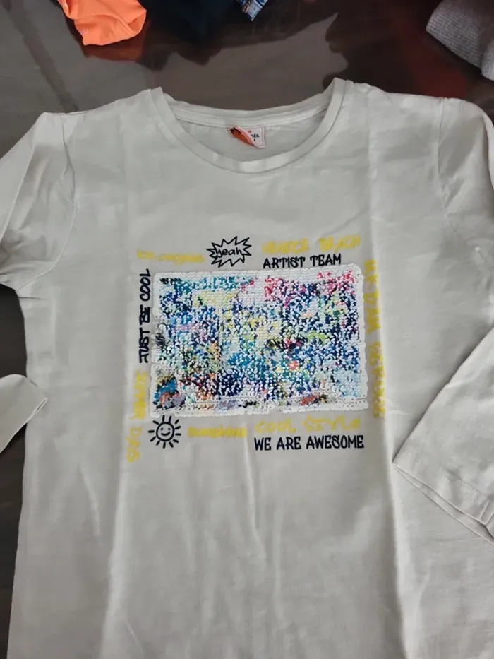 Tee shirt 8 ans 138cm tape a l oeil manche longue - photo numéro 2